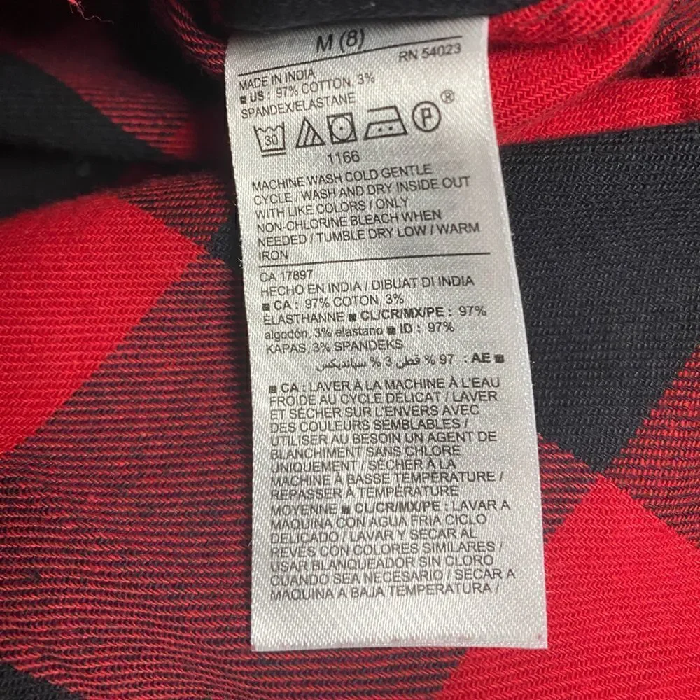 Old Navy Red & Black Plaid Button Down